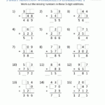 Adding Three Numbers Worksheet