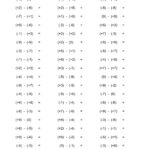 Addition And Subtraction Of Integers Worksheet