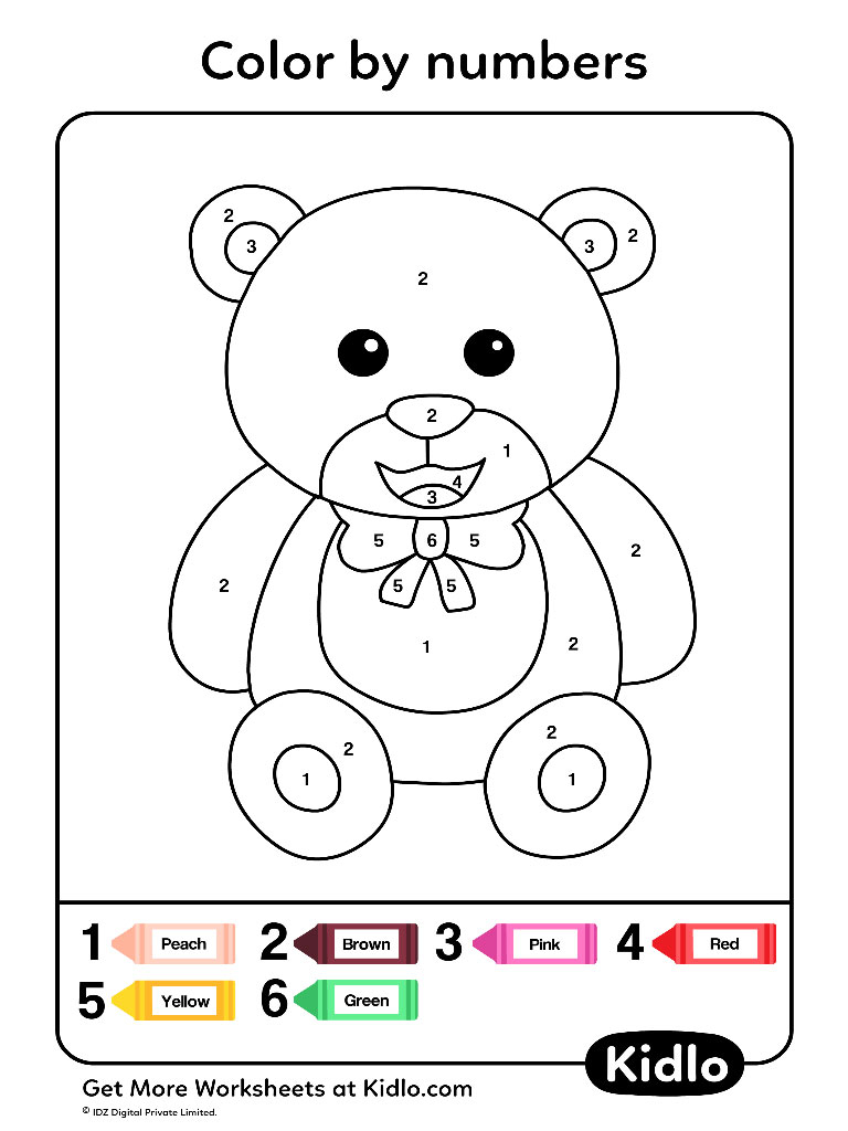 Color By Numbers Coloring Pages Worksheet 67 Kidlo