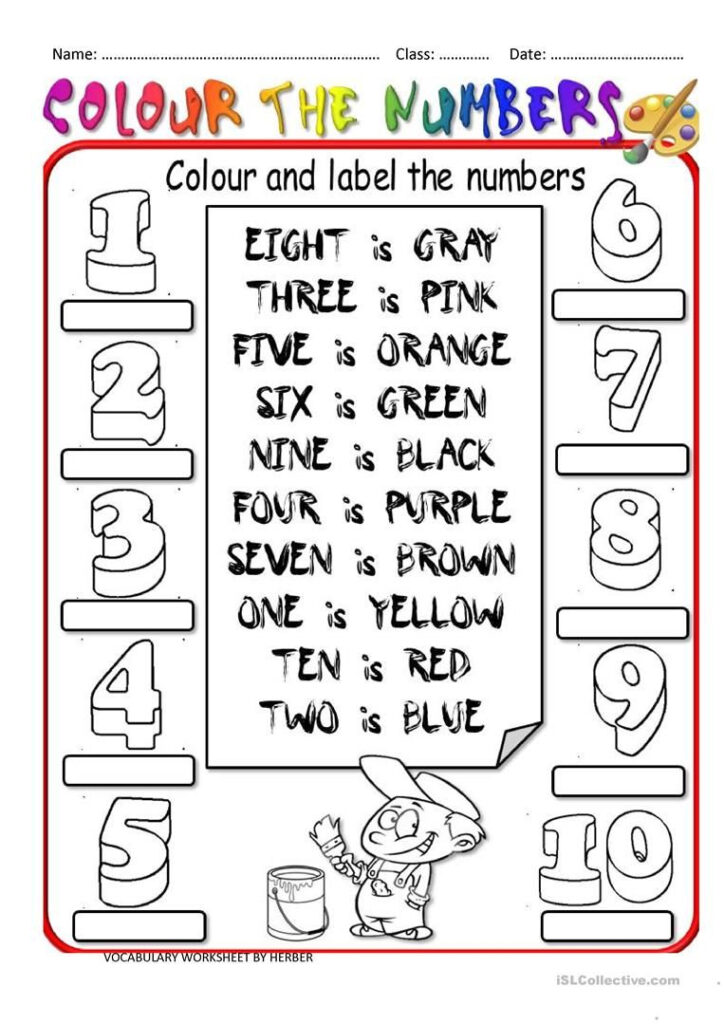COLOUR THE NUMBERS Worksheet Free ESL Printable Worksheets Made 