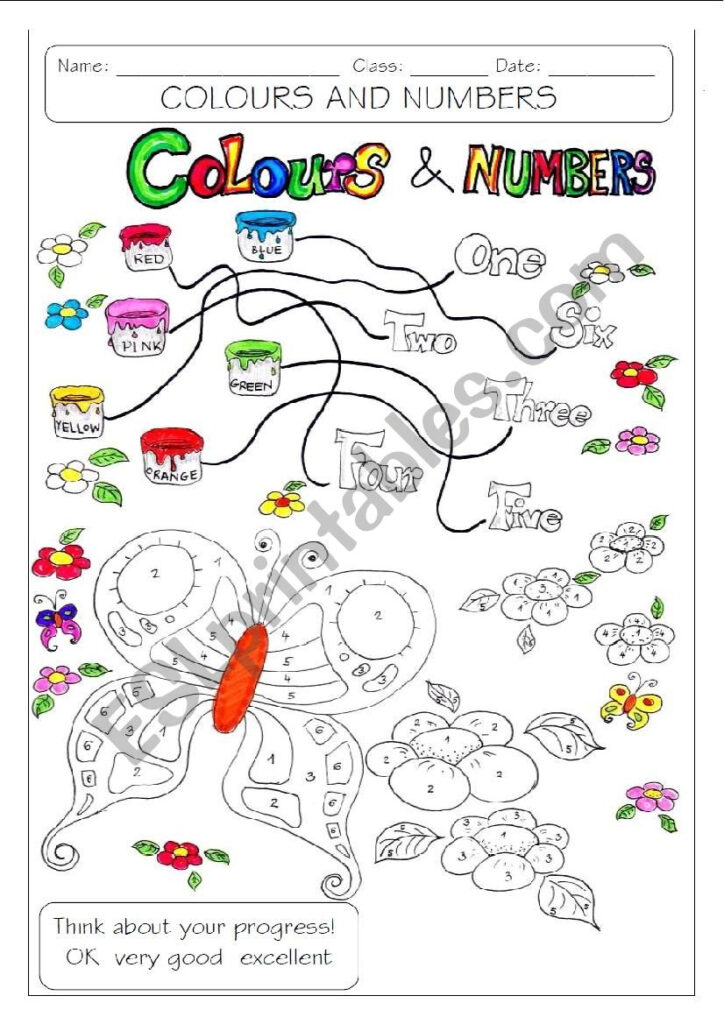 COLOURS AND NUMBERS ESL Worksheet By Makigi
