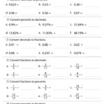 Compare And Order Fractions Decimals And Percents Worksheet