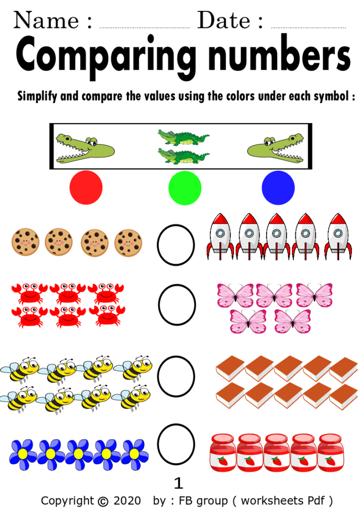 Compare Numbers Kindergarten Worksheets