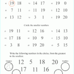 Compare Numbers Up To 20 Grade 1 Math Worksheet For Math Tutoring And