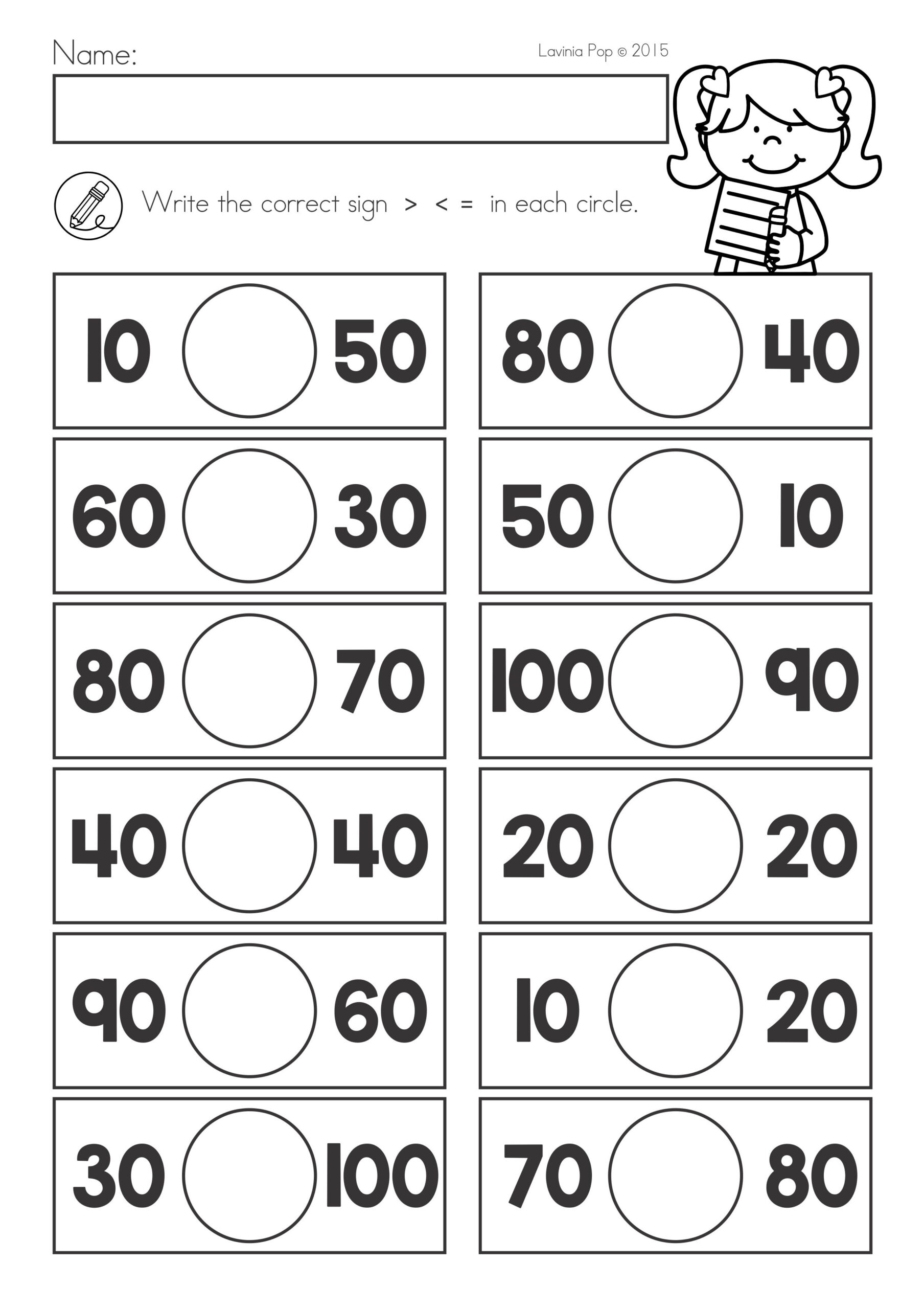 Free Comparing Numbers Worksheets 2nd Grade Nathan Metz s 2nd Grade 