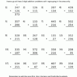 Free Printable Math Worksheets Addition With Regrouping Printable