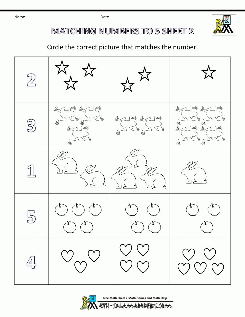Free Printable Number Sheets For Preschool