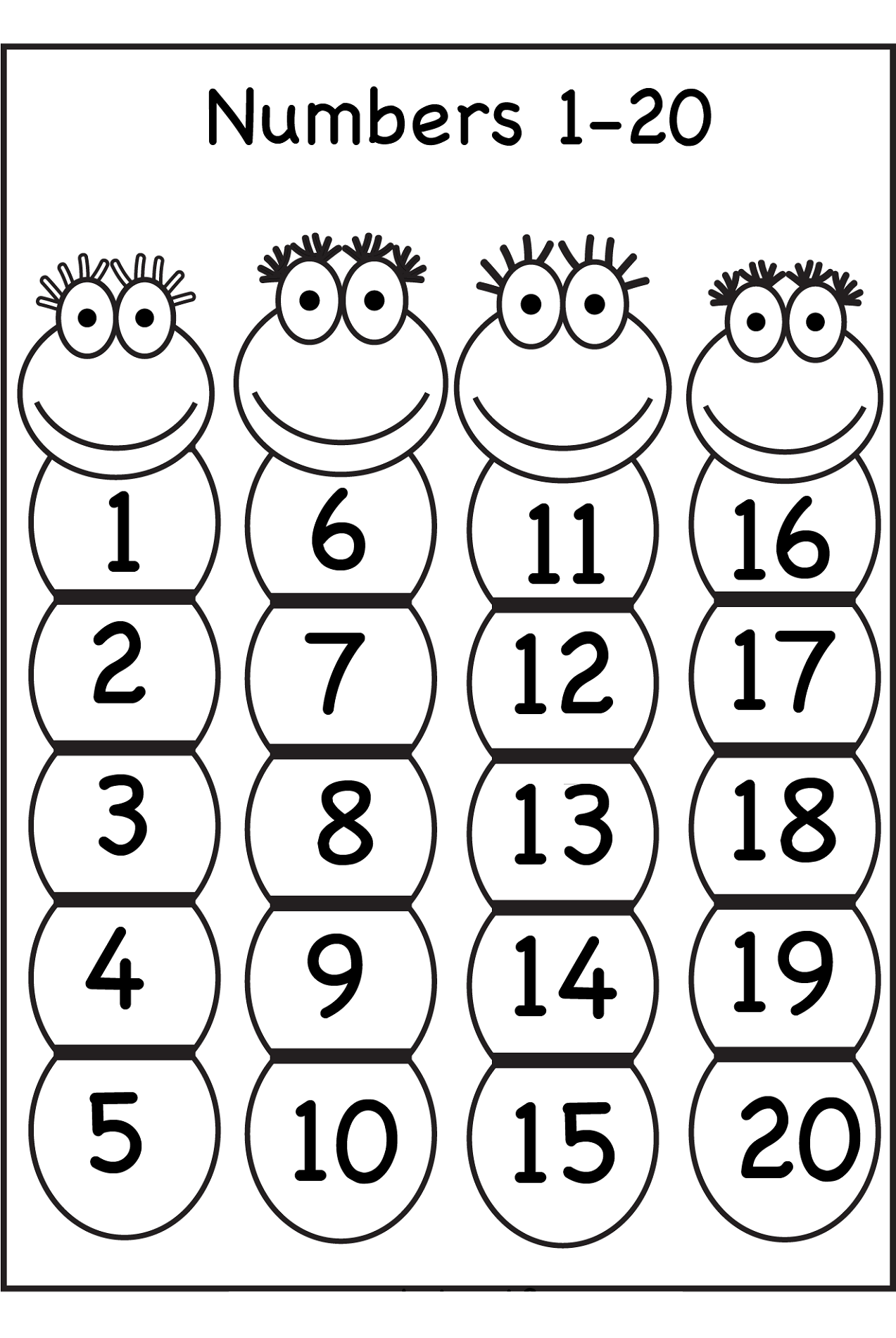 Free Printable Number Worksheets 1 20 Free Printable Number Worksheets 1 20
