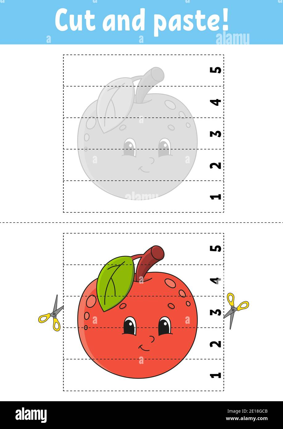 Learning Numbers 1 5 Cut And Glue Apple Character Education 