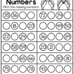 Missing Numbers Worksheet For First Grade Students Students Fill In