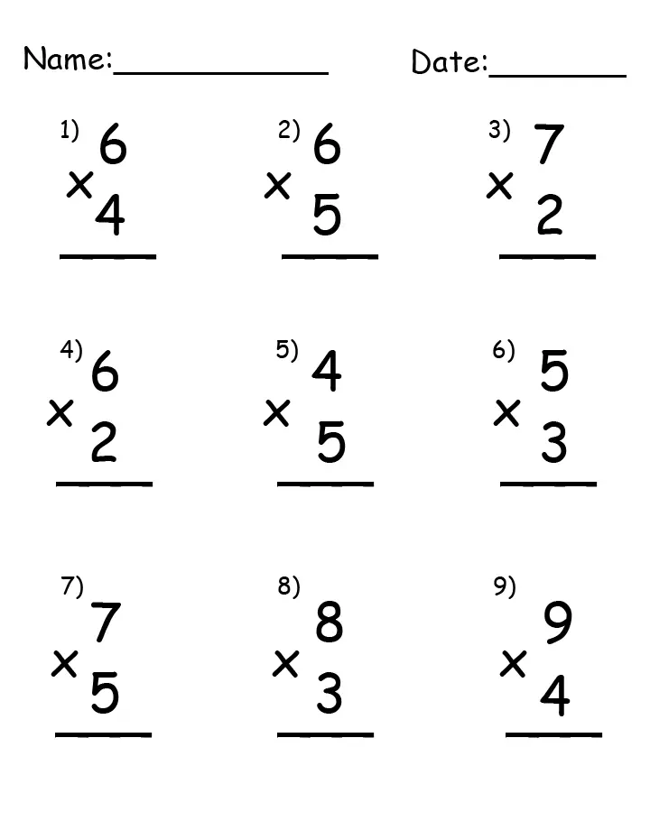 Multiplication Worksheets Single Digit