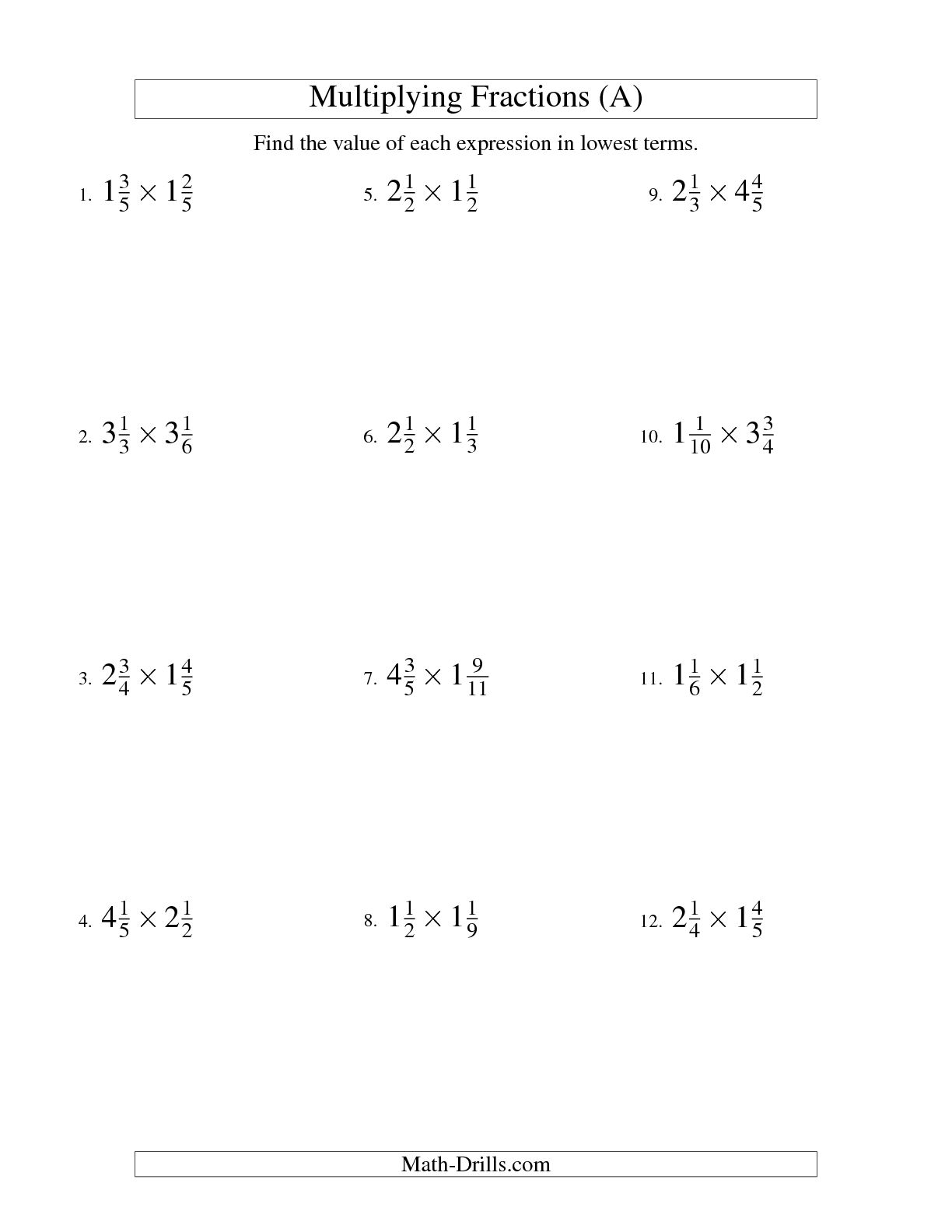 Multiplying Mixed Numbers And Whole Numbers Worksheet Multiplying Mixed Numbers And Whole Numbers Worksheet