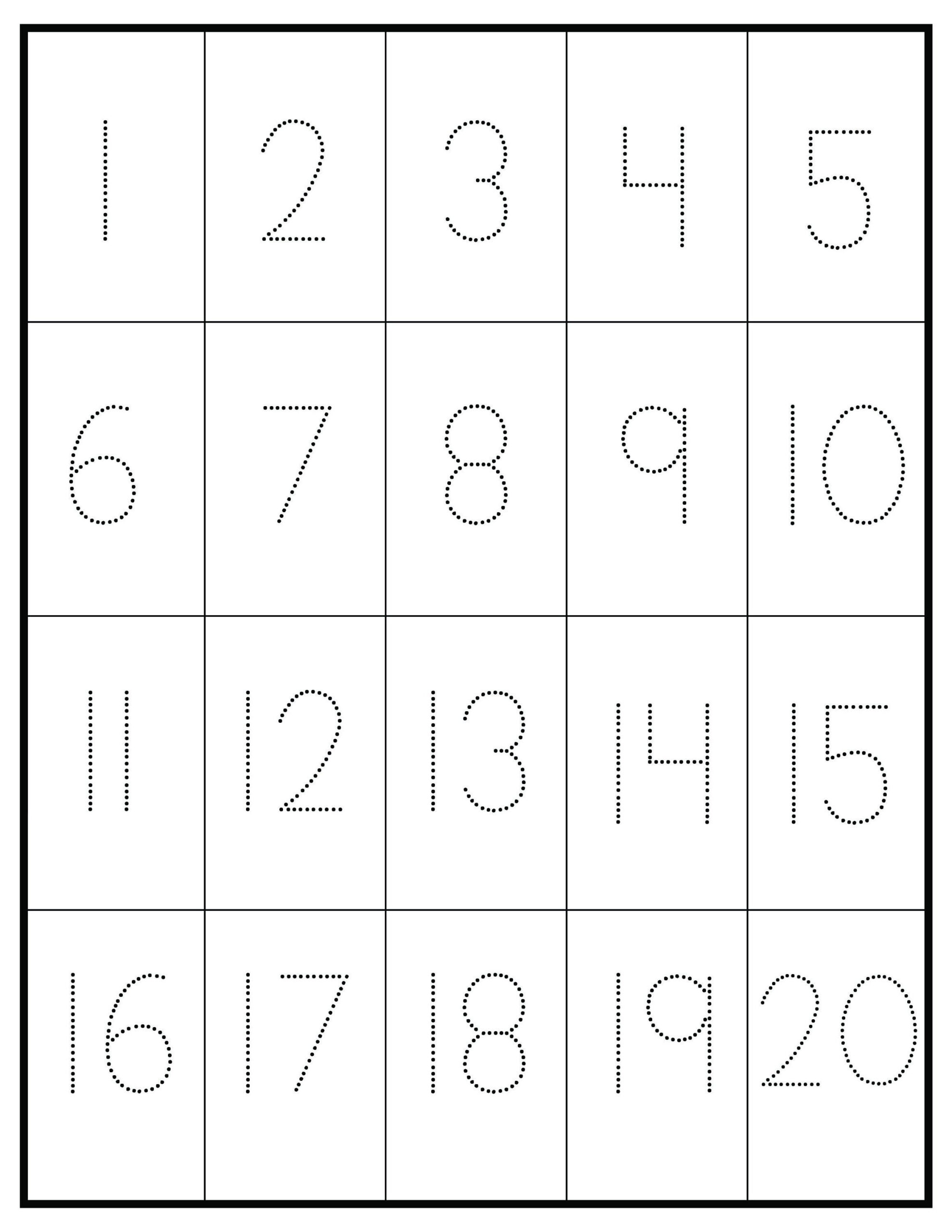 Number Tracing Practice 1 20 Tracing Worksheet Preschool Etsy Ireland