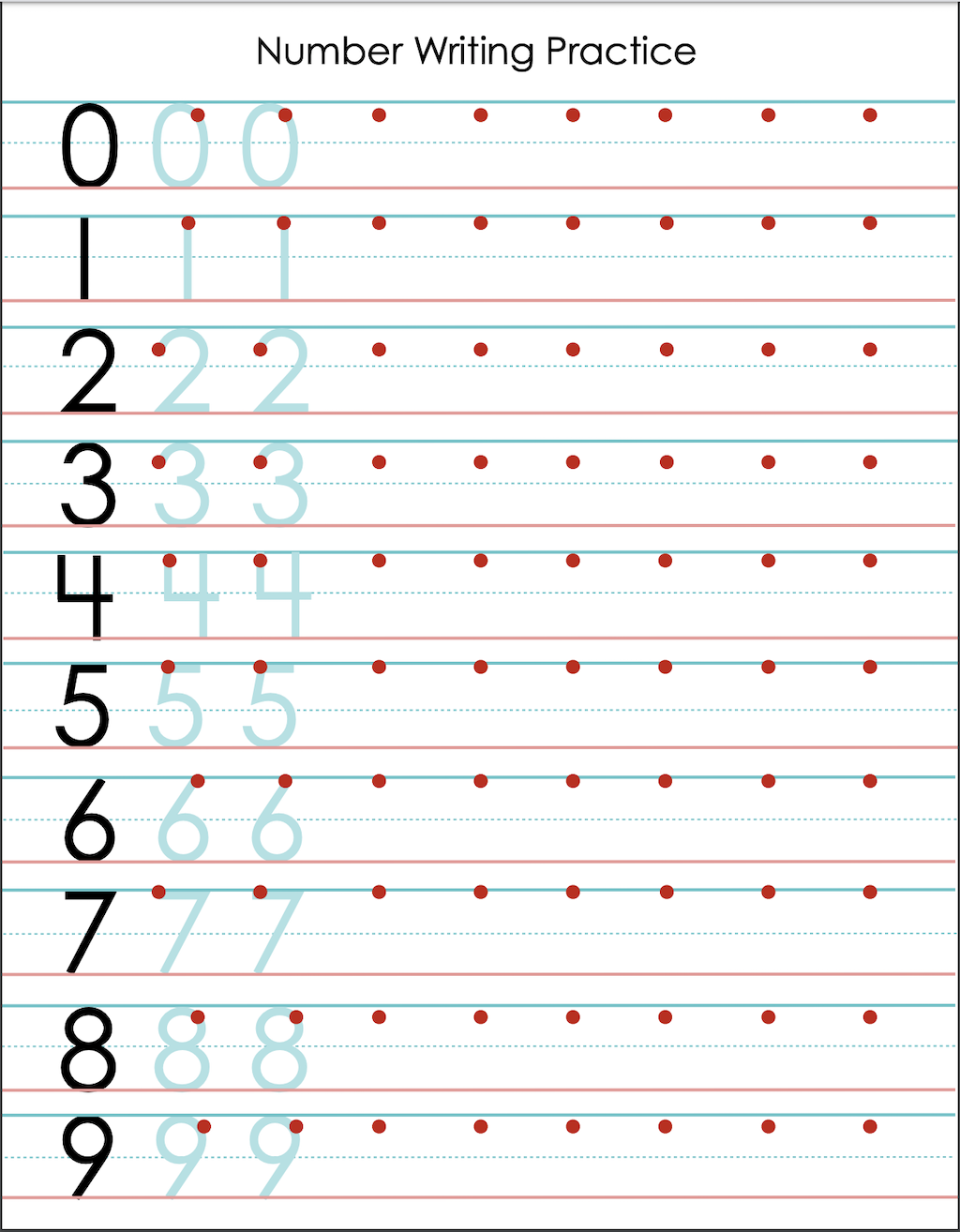 Number Writing Practice Sheet Free Printable From Flandersfamily info 