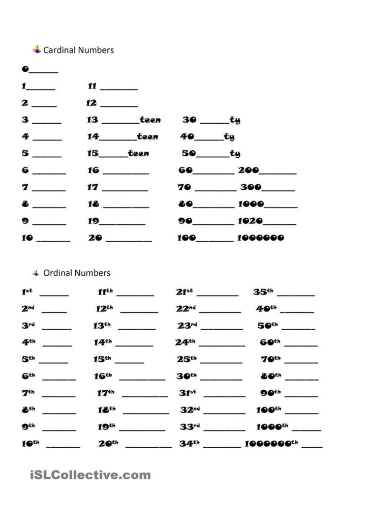 Ordinal Numbers Worksheet Pdf Thekidsworksheet