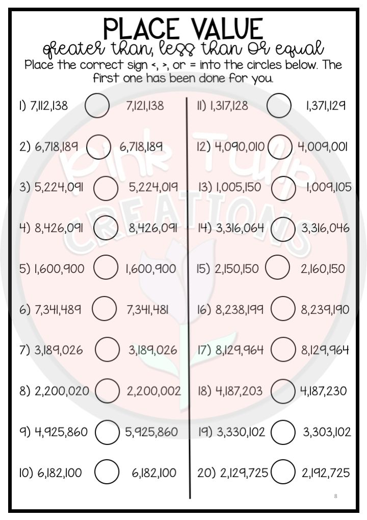 Place Value Into The Millions Worksheet Pack Mathematics Worksheets 