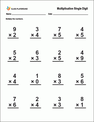 Print A Multiplication Single Digit Worksheet Number Words Worksheets 