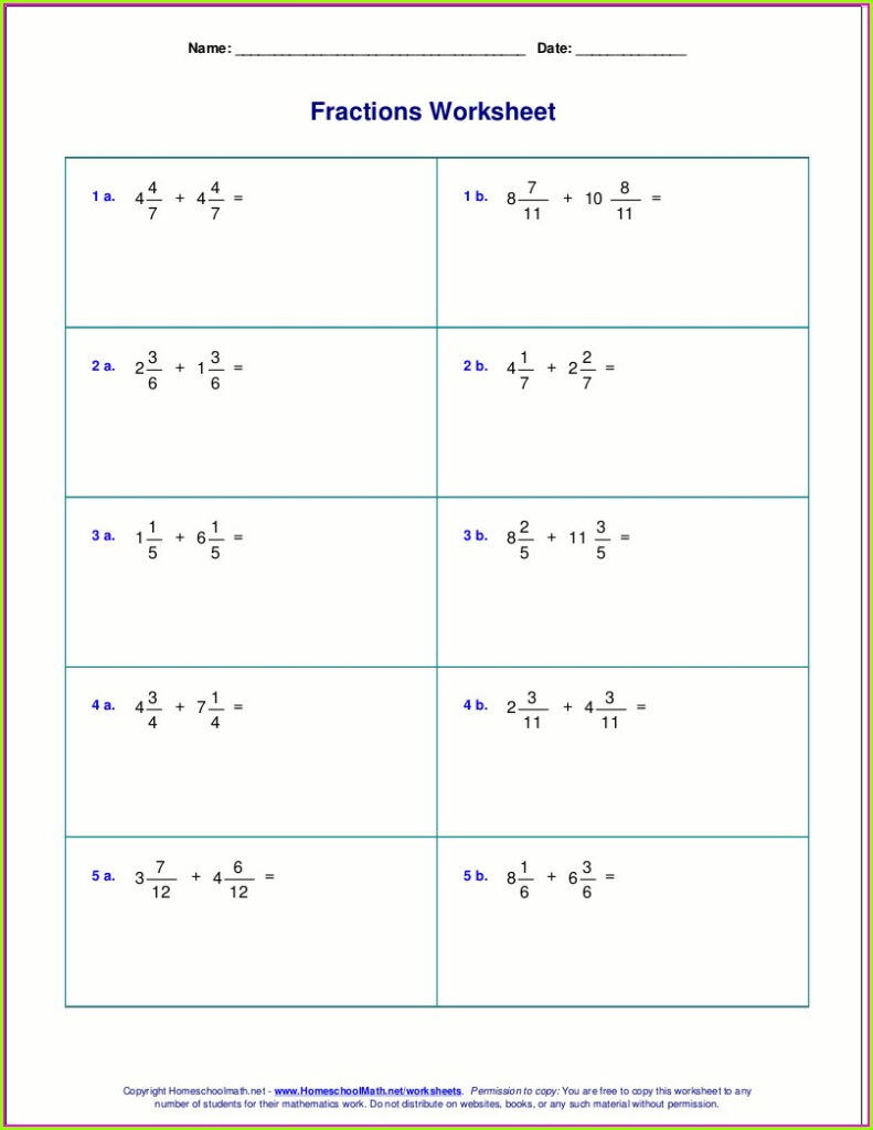 Subtracting Mixed Numbers With Unlike Denominators With Regrouping 