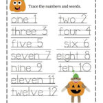 Tracing Numbers 1 10 Worksheet Words Learning Printable