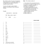 Worksheet Oxidation Numbers Answer Key
