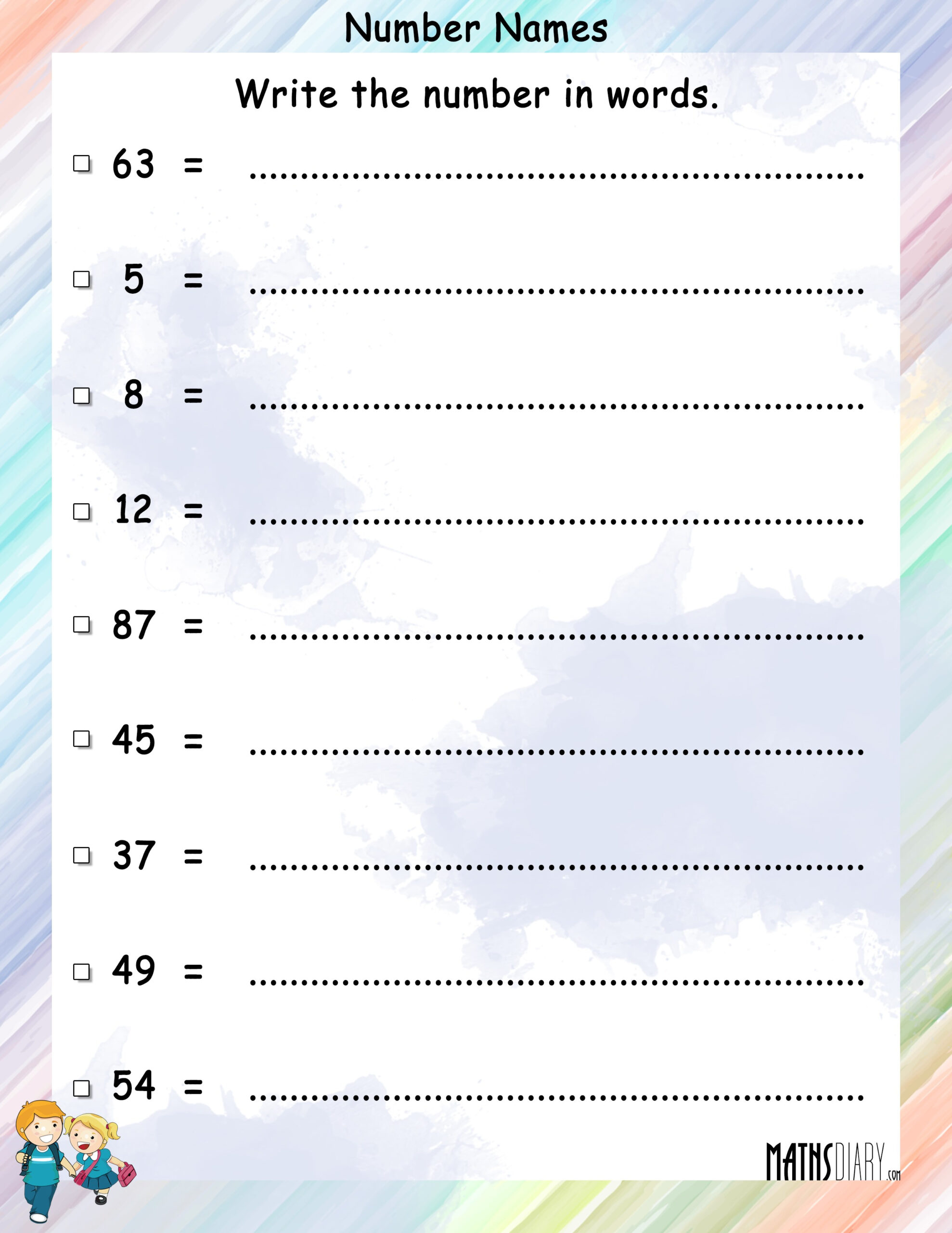 Write Numbers In Words Math Worksheets MathsDiary
