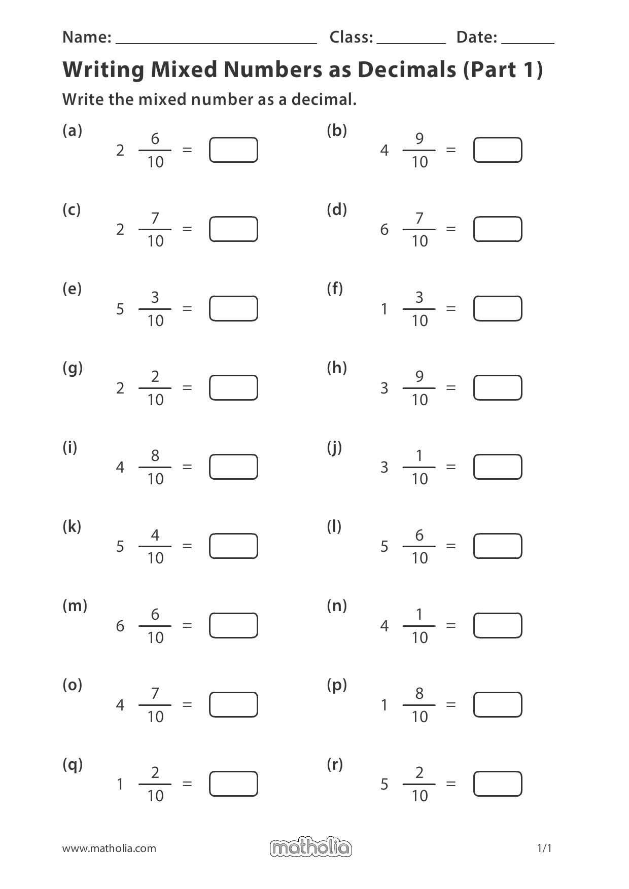 Writing Fractions As Decimals Worksheet Abjectleader