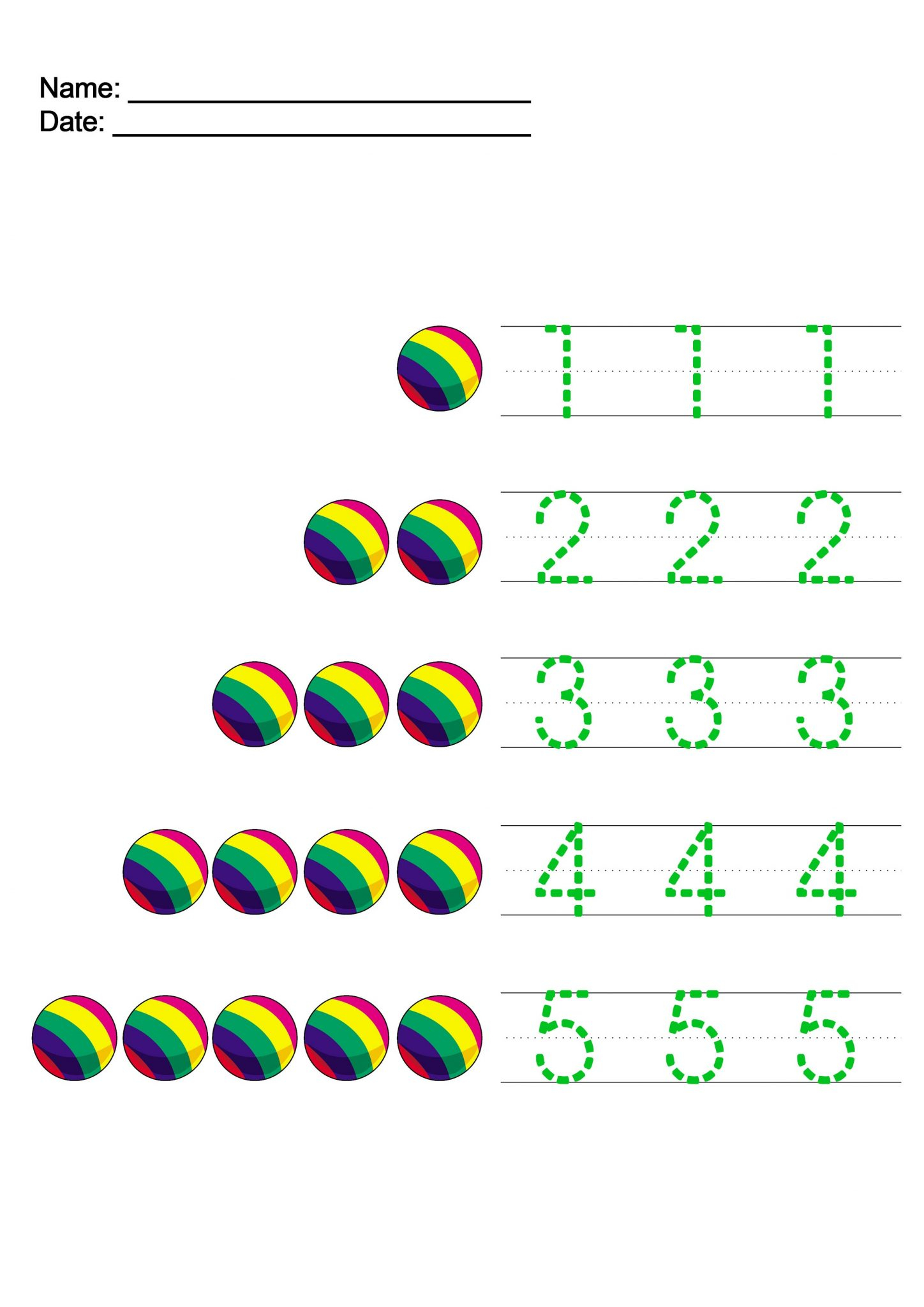 Writing Numbers Worksheet For Kindergarten