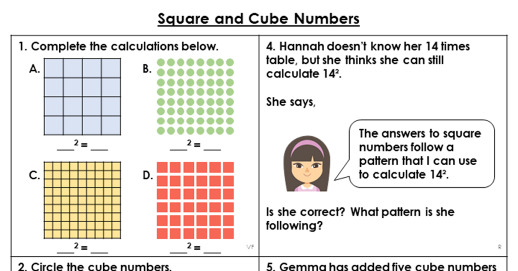 Year 6 Square And Cube Numbers Lesson Classroom Secrets Classroom 