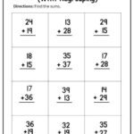10 Printable Two Digit Addition Worksheets With Regrouping Etsy