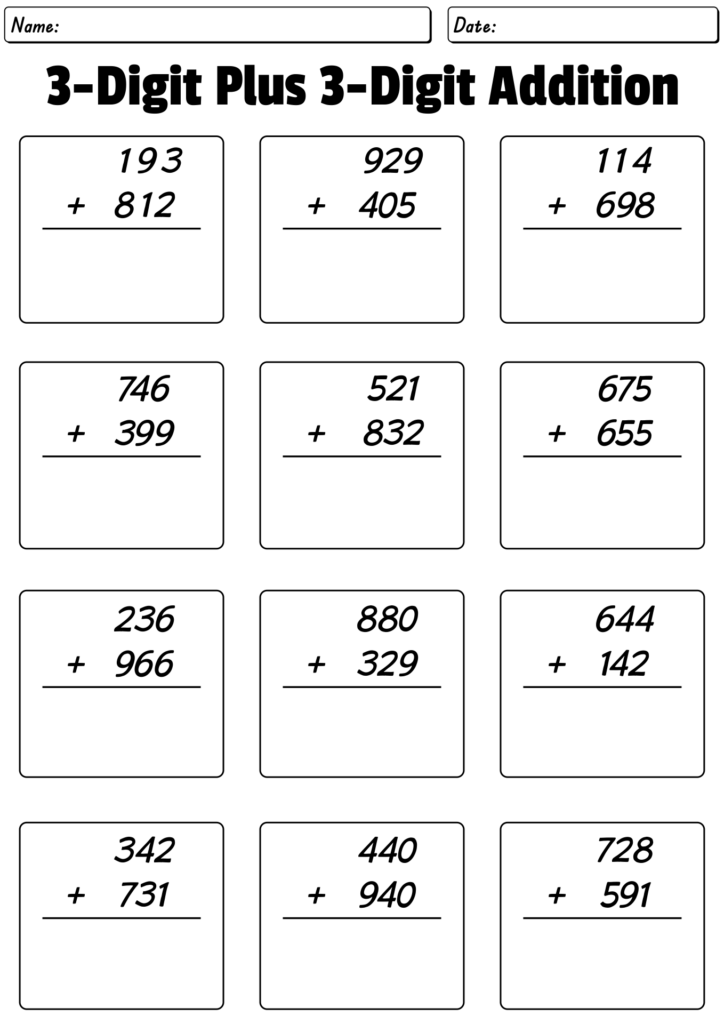 17 Best Images Of Three Digit Addition Worksheets Three Digit 