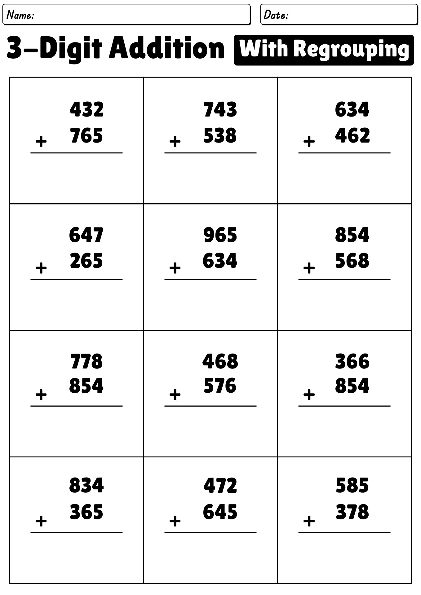 18 Three Digit Addition Worksheets Worksheeto