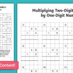 2 Digit By 1 Digit Multiplication Sheets Math Resource