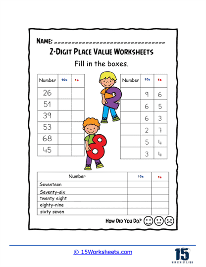 2 Digit Place Value Worksheets 15 Worksheets