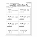 2nd Grade Math Worksheets 2 Digit Addition With Regrouping Double