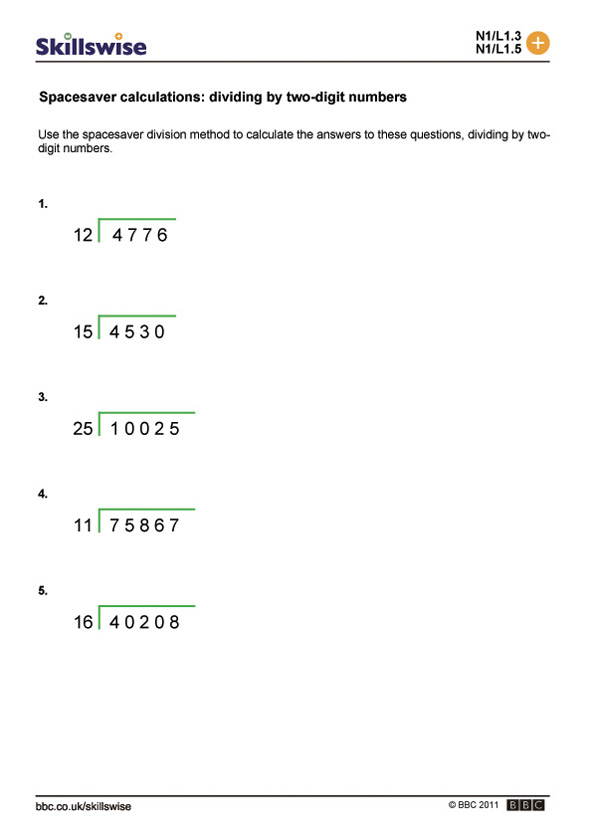 3 digit By 2 digit Division Worksheets