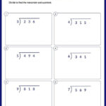 3 Digit By 2 Digit Long Division With Remainders And Steps Shown On