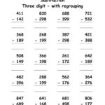 3 Digit Subtraction With Regrouping Worksheets For 2nd And 3rd Grade PDF
