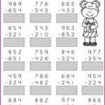 3 Digit Subtraction Without Regrouping Worksheets By Learning Desk