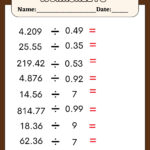 41 Decimal Division Number Worksheet With Lesson Plan