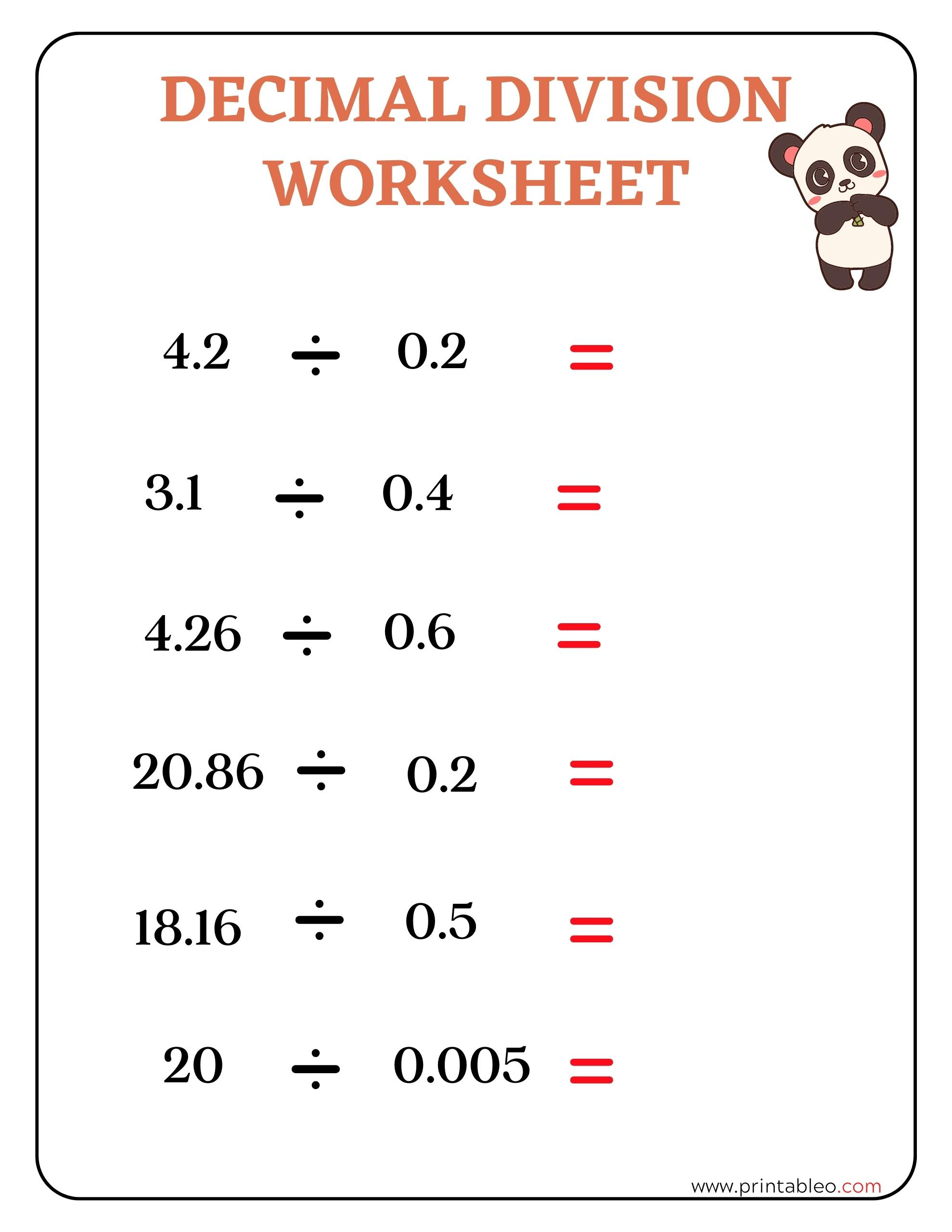 41 Decimal Division Number Worksheet With Lesson Plan 41 Decimal Division Number Worksheet With Lesson Plan