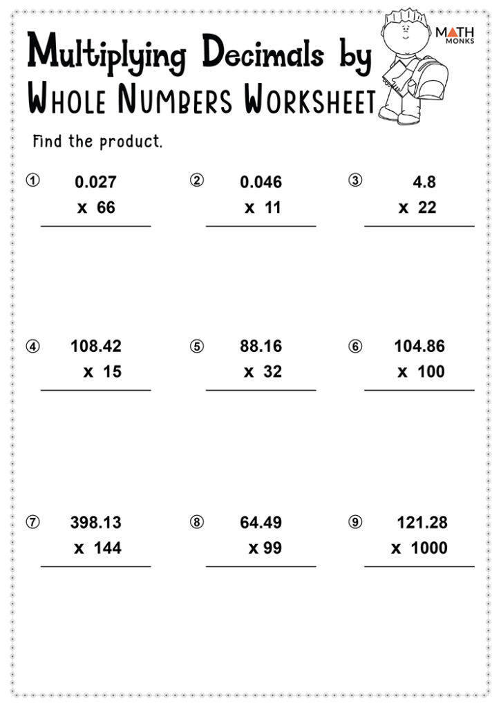 5th Grade Multiplying Decimals Worksheet