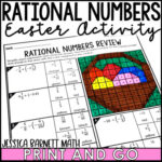 7th Grade Math Easter Activity Rational Numbers Coloring Worksheet
