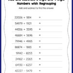 Add And Subtract 5 Digit And 4 Digit Numbers With Regrouping