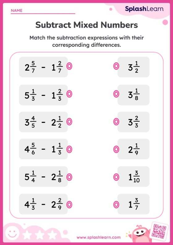 Add And Subtract Mixed Numbers Worksheet