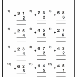 Adding 2 Digit And 1 Digit Numbers Worksheet