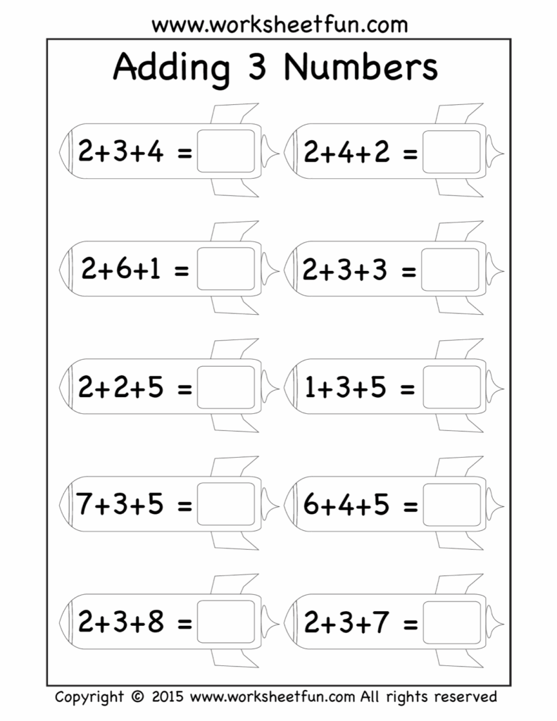 Adding 3 Numbers 2nd Grade