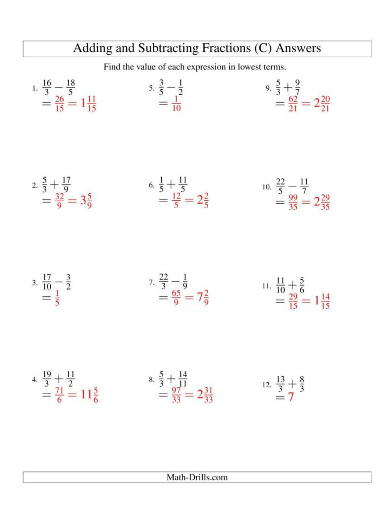 Adding And Subtracting Positive And Negative Fractions Works