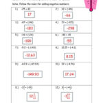 Adding Integers Rational Numbers Worksheet By April Langelett TpT