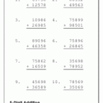 Adding Large Numbers Worksheets