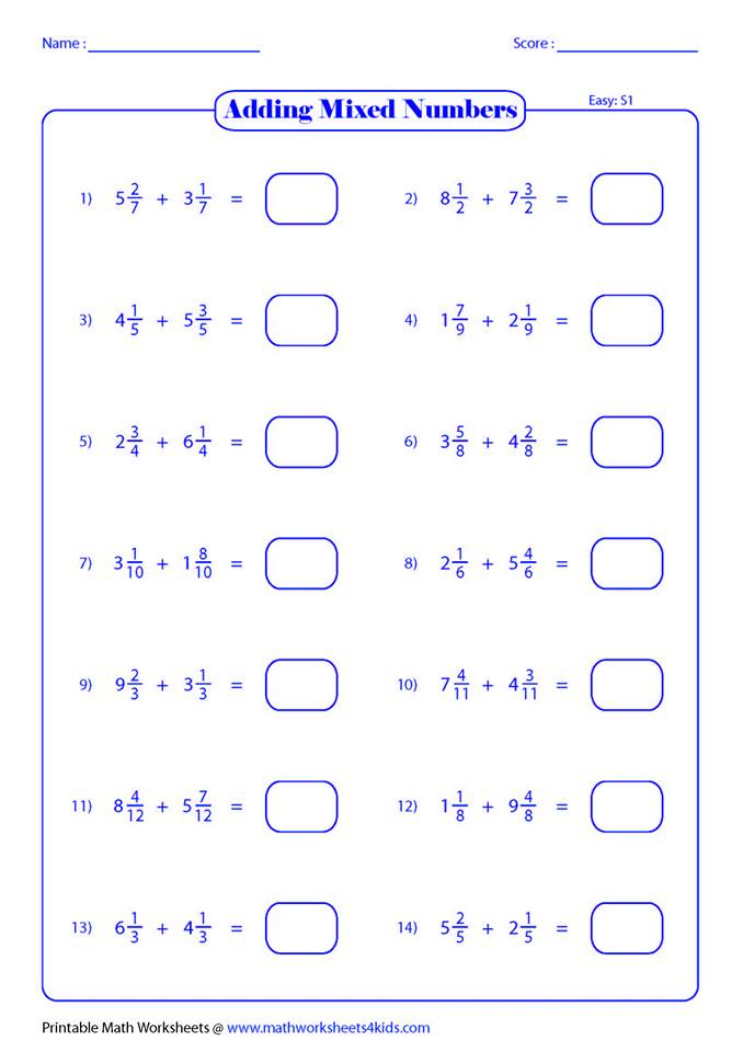 Adding Mixed Numbers Worksheet Common Core Common Core Worksheets